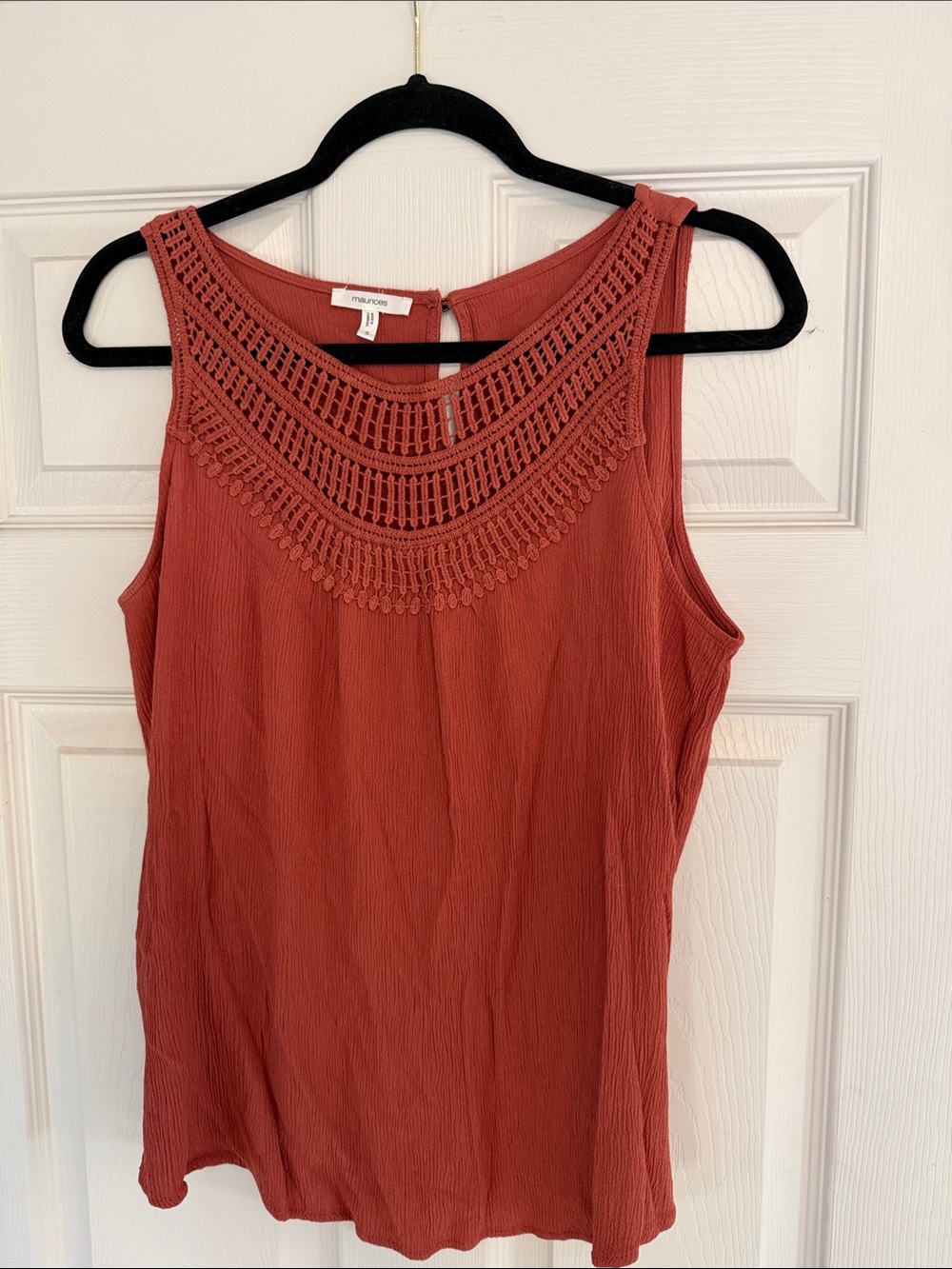 Maurices Rust Crochet Yoke Tank Top